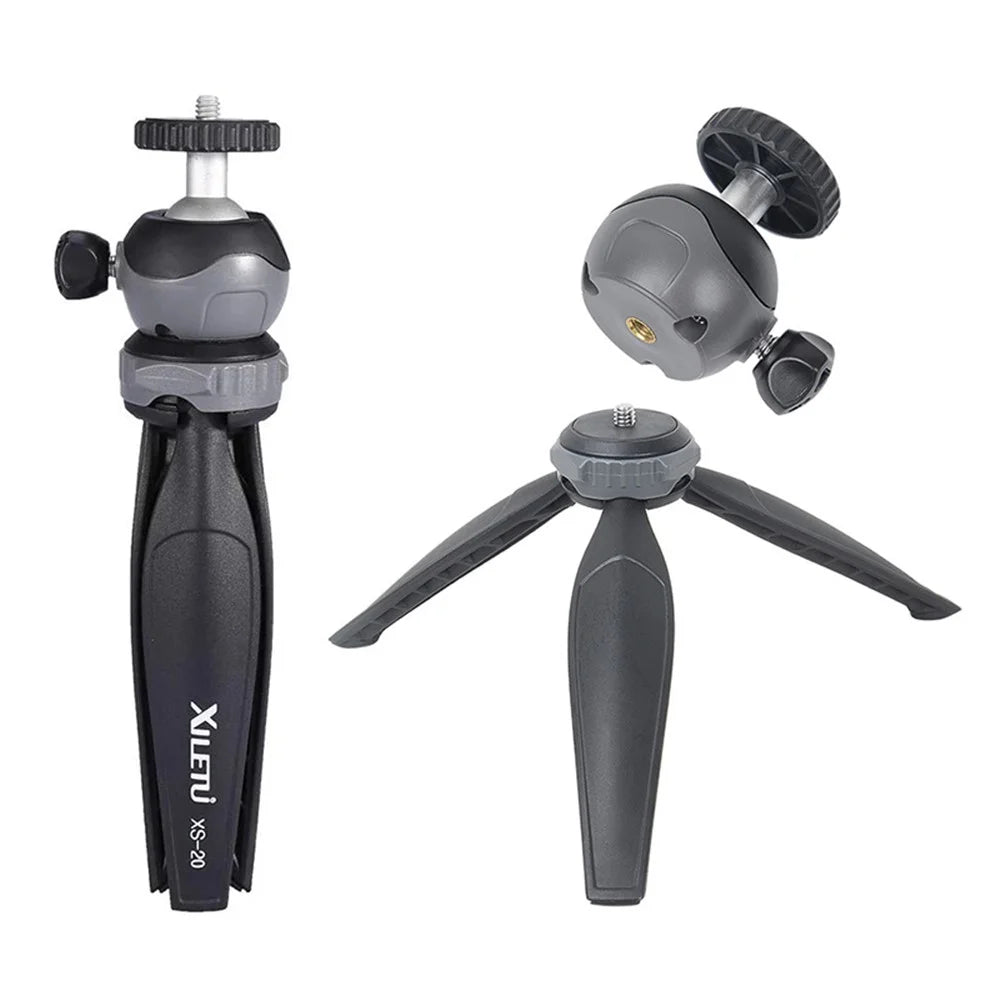 XILETU XS-20 Mini Foldable 360 Degrees Rotation 1/4 inch Screw Connector Tripod Desktop Camera Stand - 1