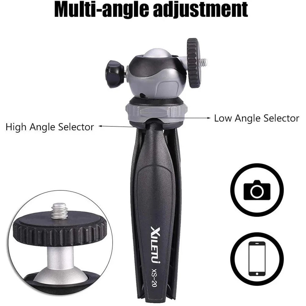 XILETU XS-20 Mini Foldable 360 Degrees Rotation 1/4 inch Screw Connector Tripod Desktop Camera Stand - 3