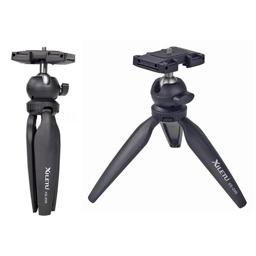 XILETU XS-20S Portable 360 Degrees Rotation Two-Gear Height Tripod 1/4 inch Screw Connector Camera Holder Stand - 1