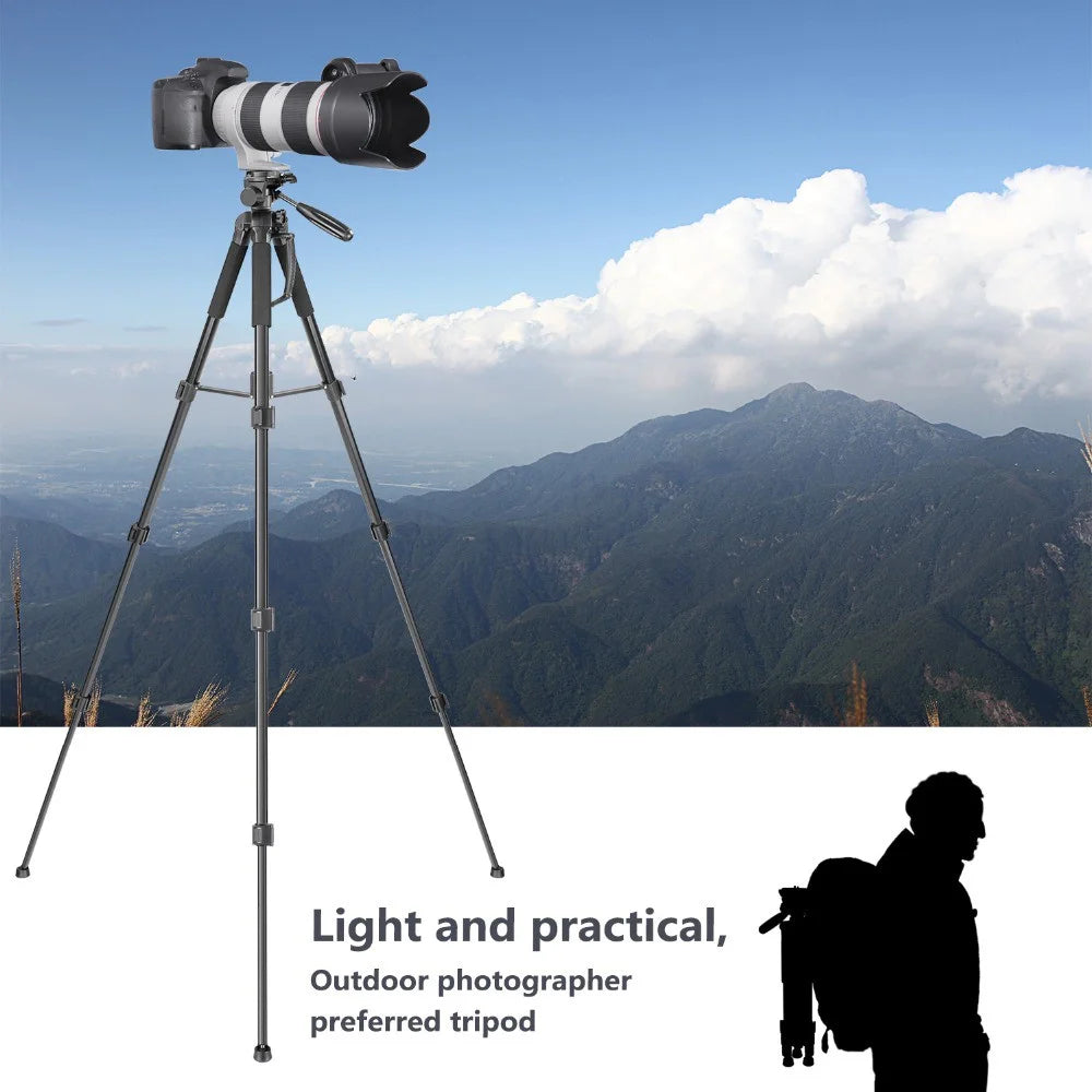 NEEWER SAB264 Camera Tripod Aluminum Alloy Monopod with 3-Way Swivel Head for Sony Canon - Black - 7