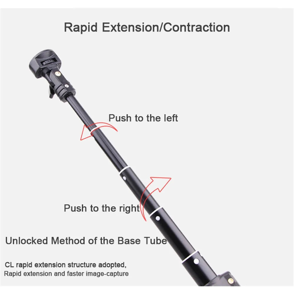 T9 5-Section 140cm Telescopic Selfie Stick Phone Holder Live Streaming Tripod Stand with Phone Clip + Bluetooth-compatible Remote Control + Storage Bag - 2