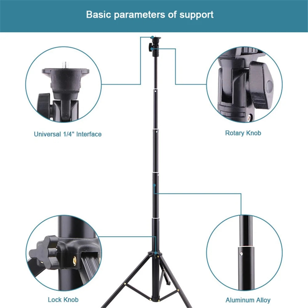 T9 5-Section 140cm Telescopic Selfie Stick Phone Holder Live Streaming Tripod Stand with Phone Clip + Bluetooth-compatible Remote Control + Storage Bag - 6