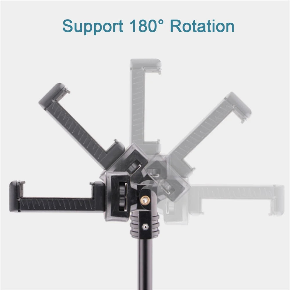T9 5-Section 140cm Telescopic Selfie Stick Phone Holder Live Streaming Tripod Stand with Phone Clip + Bluetooth-compatible Remote Control + Storage Bag - 7