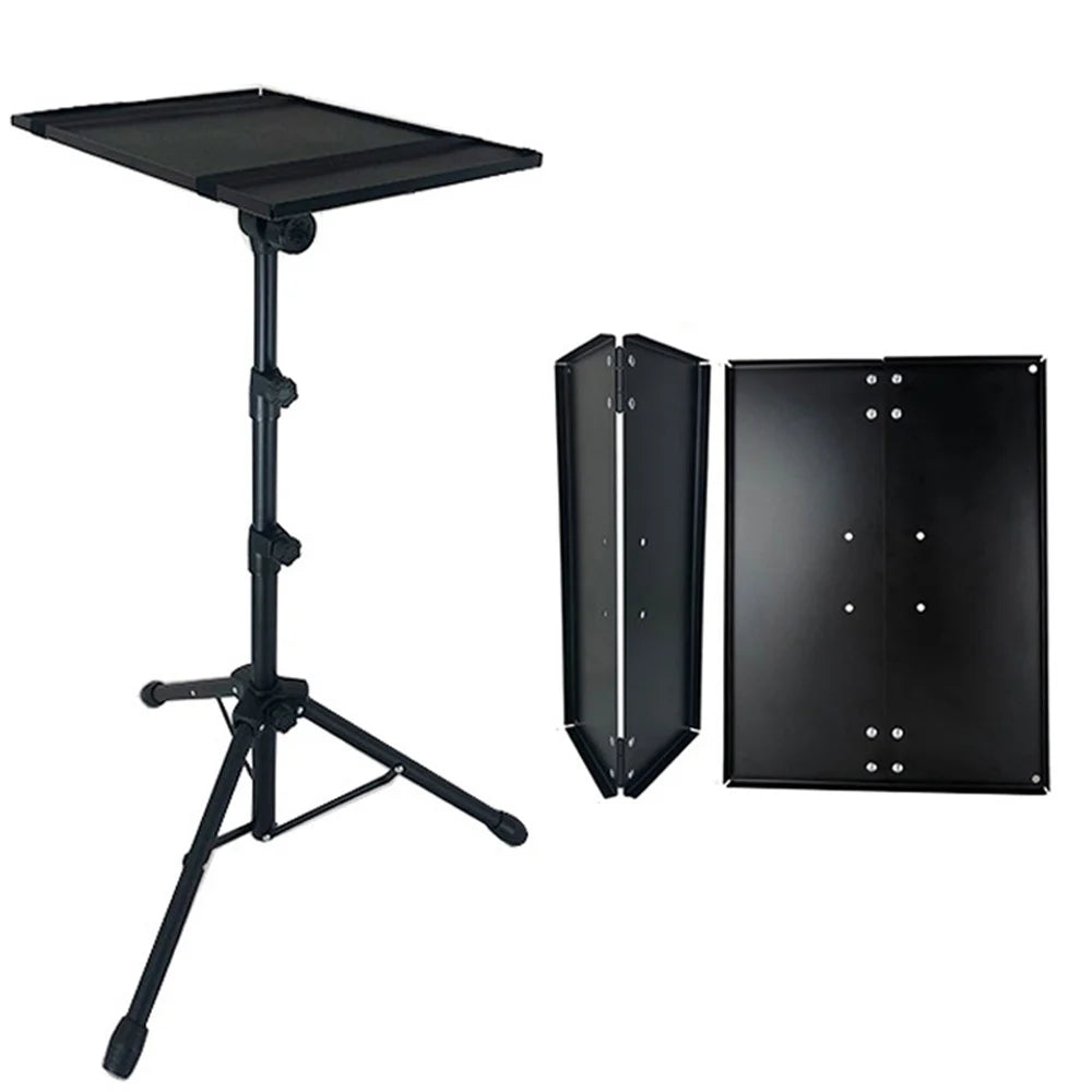 A-502C Foldable Tray Design Height Adjustable Laptop Projector Speaker Holder Tripod Telescopic Metal Floor Stand - 1