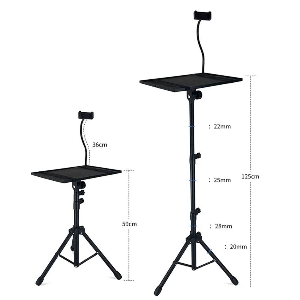 A-502C Foldable Tray Design Height Adjustable Laptop Projector Speaker Holder Tripod Telescopic Metal Floor Stand - 3
