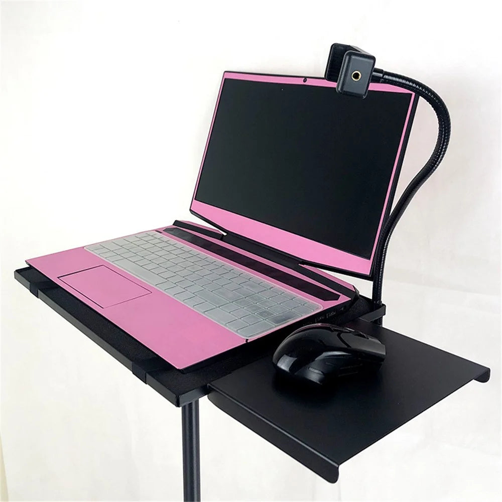 A-502C Foldable Tray Design Height Adjustable Laptop Projector Speaker Holder Tripod Telescopic Metal Floor Stand - 4