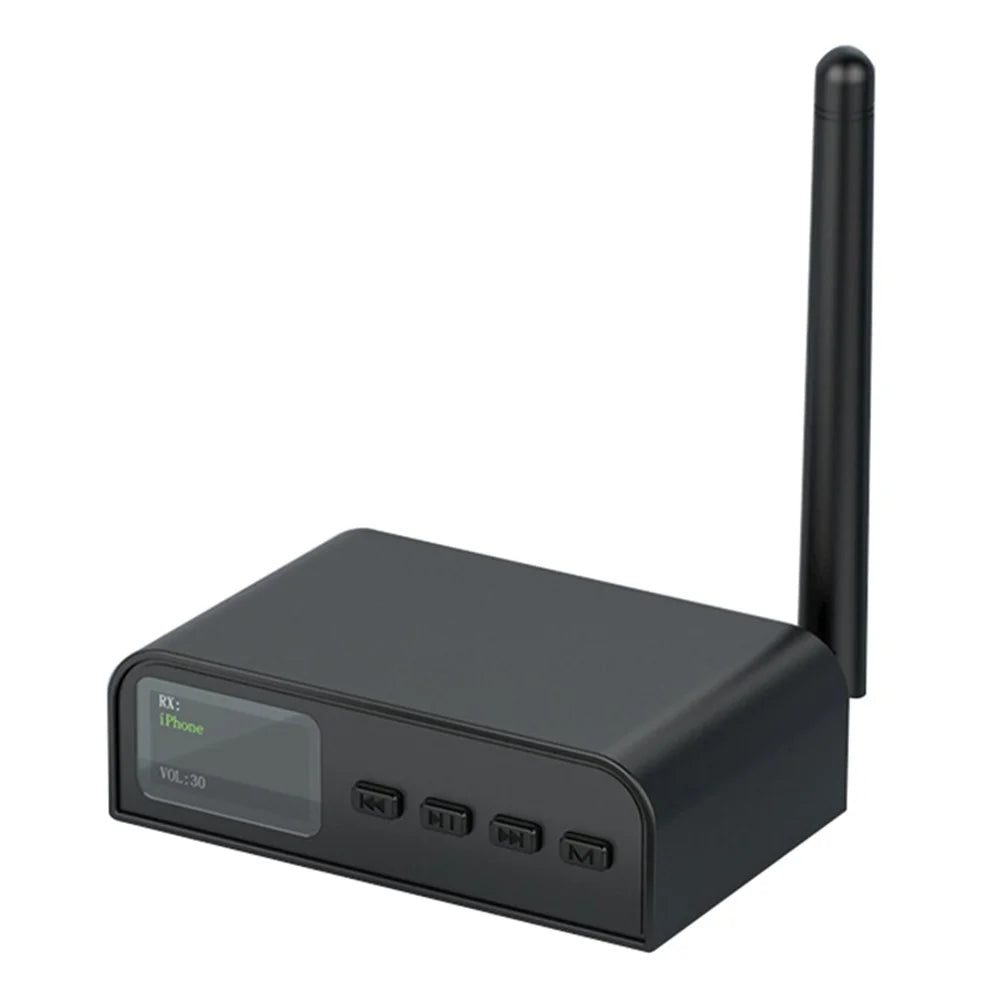 BT07 Smart Bluetooth-compatible 5.1 Adapter Coaxial Fiber AUX Receiver Transmitter Upgrade Audio Amplifier Button with Screen Display - 1
