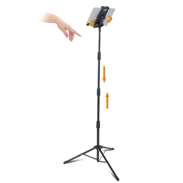 JY306V8 Tablet Tripod Stand for 4.7''-12.9'' Tablets and Phones Height Adjustable Stand Holder 360-degree Rotating Mount Stand - 5