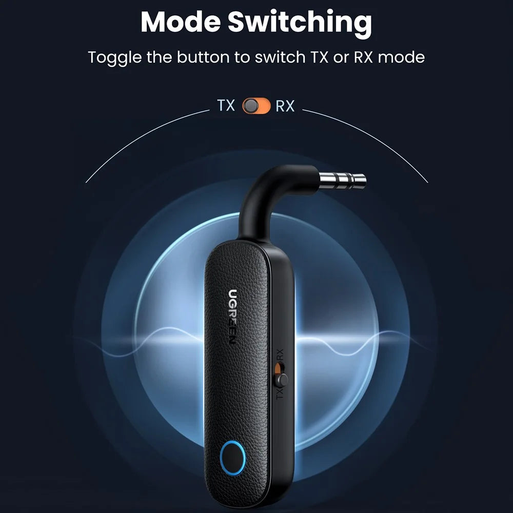 UGREEN 2-in-1 Bluetooth-compatible 5.0 Transmitter Receiver 3.5mm Stereo AUX Adapter for Earphones TV Car Audio - 4