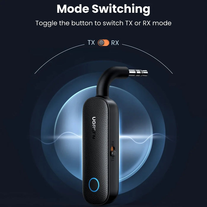 UGREEN 2-in-1 Bluetooth-compatible 5.0 Transmitter Receiver 3.5mm Stereo AUX Adapter for Earphones TV Car Audio - 4