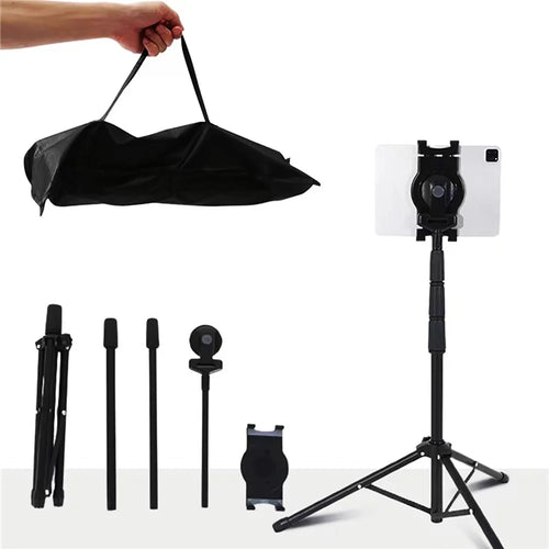 Height Extendable Tripod Stand Phone Stand Holder Selfie Stick Tripod Camera Tripod Compatible with 7''-10.5'' Phones and Tablets - 1