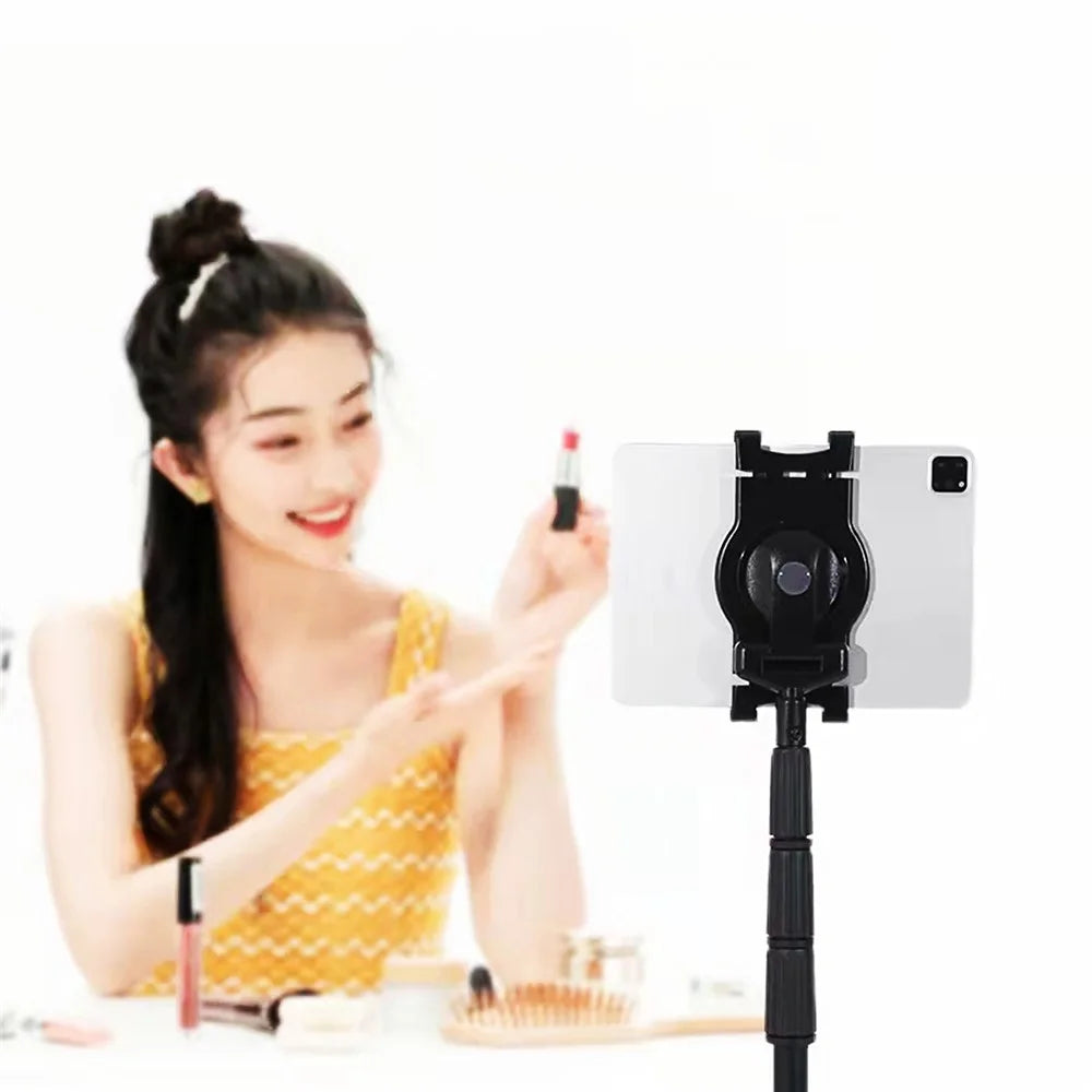 Height Extendable Tripod Stand Phone Stand Holder Selfie Stick Tripod Camera Tripod Compatible with 7''-10.5'' Phones and Tablets - 3