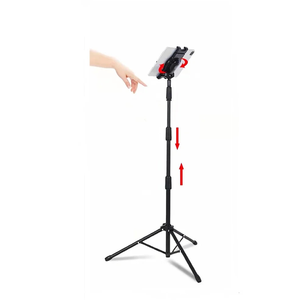 Height Extendable Tripod Stand Phone Stand Holder Selfie Stick Tripod Camera Tripod Compatible with 7''-10.5'' Phones and Tablets - 4