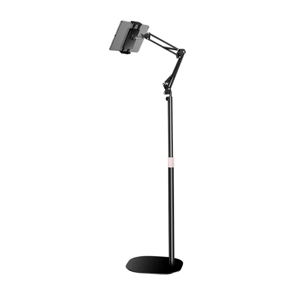 Stretchable Cantilevered Height Adjustable Selfie Live Streaming Stand for 4-11 inches Smartphone - Round Base - 1