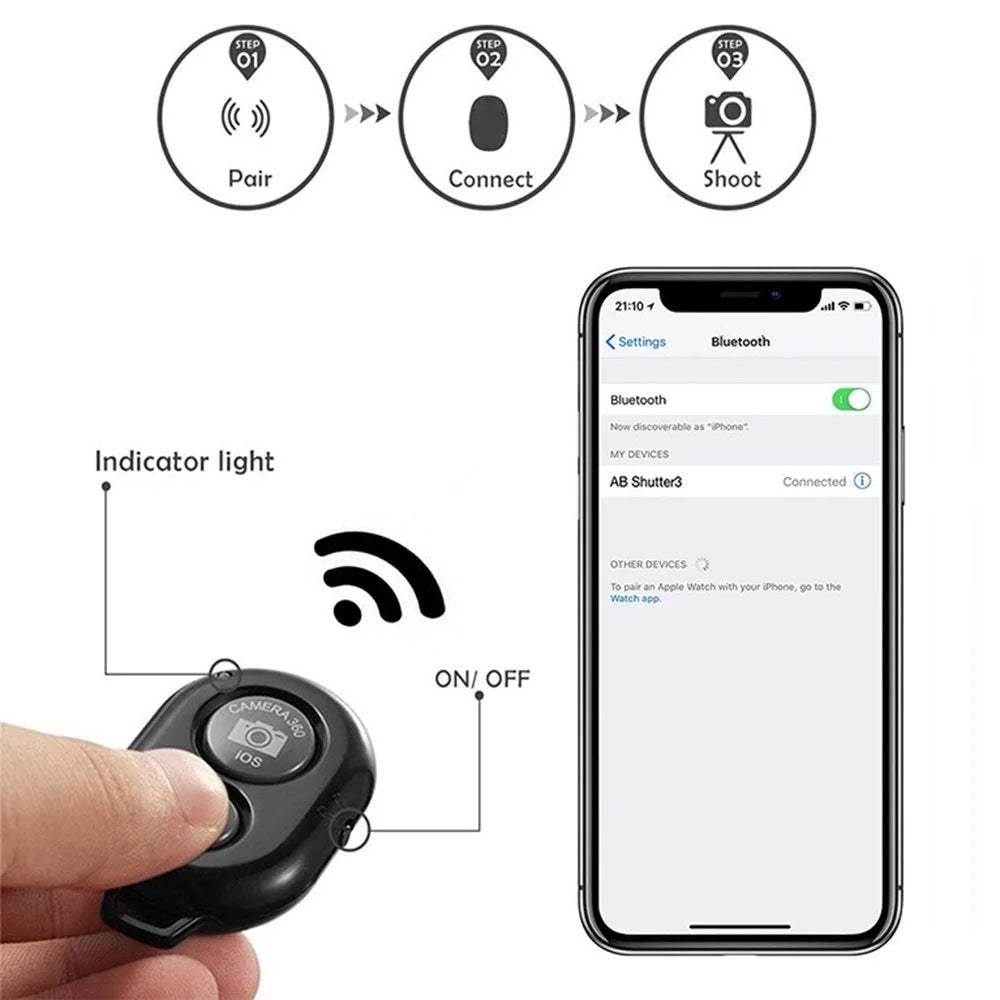 3120 Portable Aluminium Tripod 360-Degreed Horizontal Extendable Bracket Camera Phone Holder Stand with Bluetooth-compatible Remote Control - Black - 7