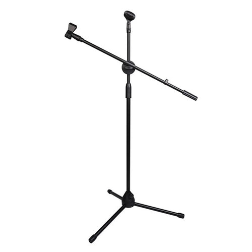ML03 131cm Expandable Adjustable Boom Height Microphone Stand Tripod Holder with 2 Mic Clips - 1