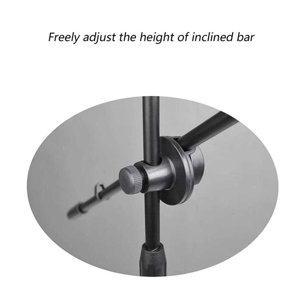 ML03 131cm Expandable Adjustable Boom Height Microphone Stand Tripod Holder with 2 Mic Clips - 6
