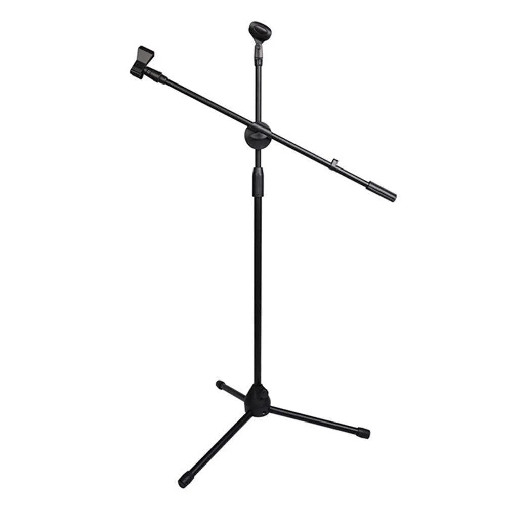 ML03 131cm Expandable Adjustable Boom Height Microphone Stand Tripod Holder with 2 Mic Clips - 7