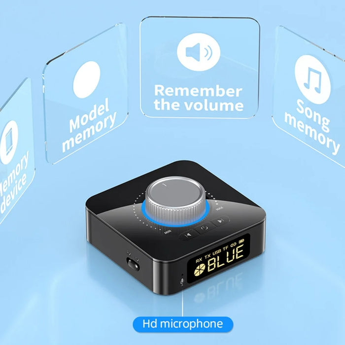 BT-M5 Bluetooth-compatible Audio Receiver Transmitter 2 in 1 U Disk Playback Audio Adapter with LED Digital Display Screen V5.0 Portable Mini Audio Converter with 3.5mm AUX Port - 3