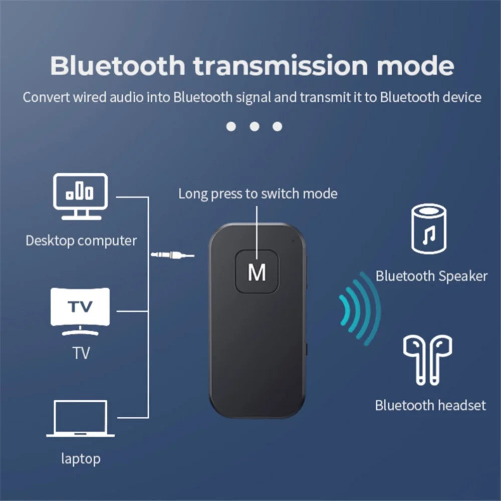 bt-03 2-In-1 Lavalier Bluetooth-compatible 5.1 Transmitter Receiver Low Latency Wireless Adapter Supports Hands-Free Calling - 3
