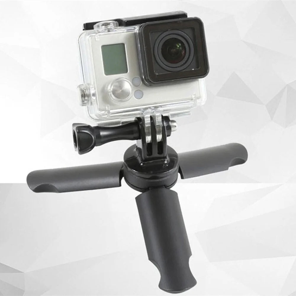 Desktop Mini Folding Tripod Stand with 1 / 4 inch Screw Adapter Thickened Handle Tripod Stand for Action Camera, Selfie Stick Universal Portable Tripod - 4
