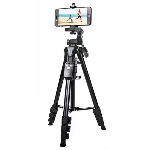 YUNTENG VCT-6108 Portable Cell Phone Tripod Travel Camera Tripod Stand with Carrying Bag and Bluetooth-compatible Remote Controller for Selfie / Live Streaming / Vlogging / Video Recording - 1