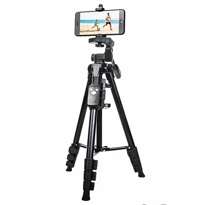 YUNTENG VCT-6108 Portable Cell Phone Tripod Travel Camera Tripod Stand with Carrying Bag and Bluetooth-compatible Remote Controller for Selfie / Live Streaming / Vlogging / Video Recording - 1