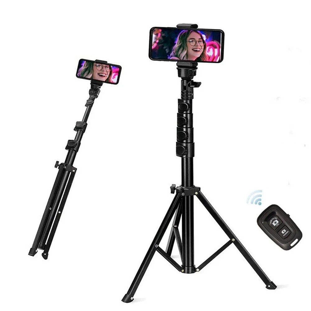 1.6m Portable Aluminum Alloy Tripod Camera Phone Holder Stand Photography Tripod with Phone Clip and Bluetooth-compatible Shutter - 2