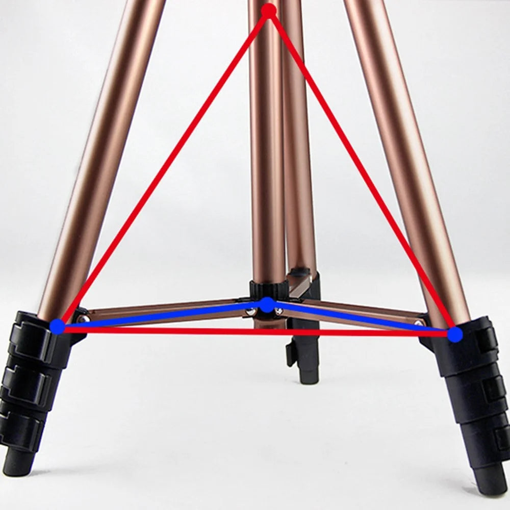 110cm Portable Telescopic Aluminum Alloy Tripod Camera Phone Live Streaming Stand Photography Tripod - Champagne Gold - 2