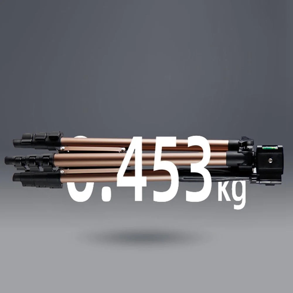 110cm Portable Telescopic Aluminum Alloy Tripod Camera Phone Live Streaming Stand Photography Tripod - Champagne Gold - 5