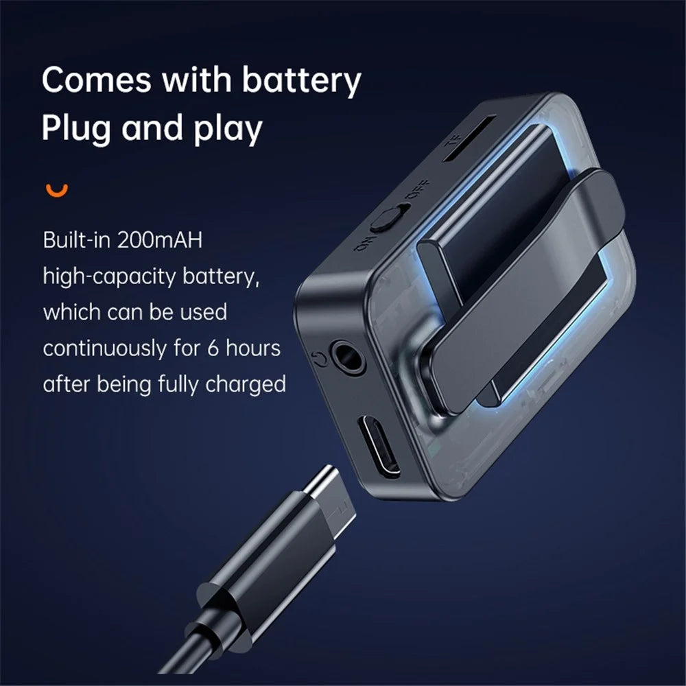 C33 Bluetooth-compatible Adapter Wireless Portable Audio Receiver LCD Screen Audio Adapter Support TF Card Playback - 7