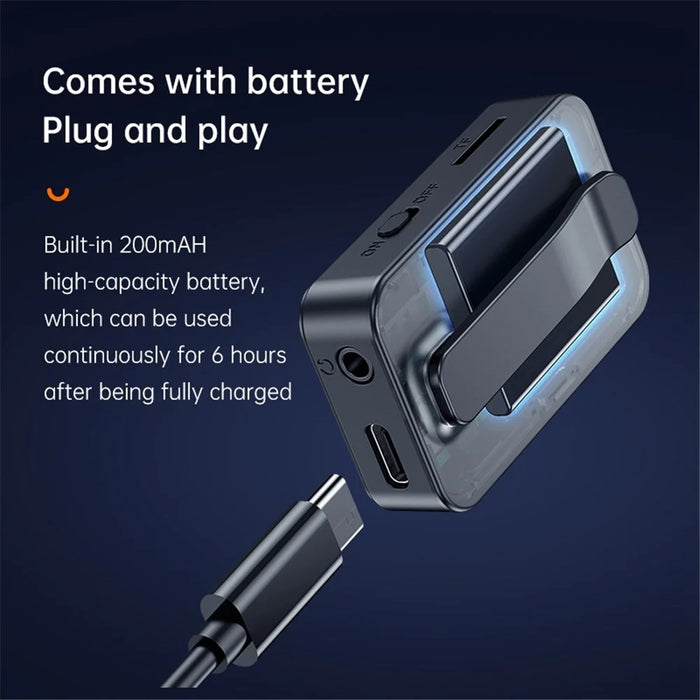 C33 Bluetooth-compatible Adapter Wireless Portable Audio Receiver LCD Screen Audio Adapter Support TF Card Playback - 7