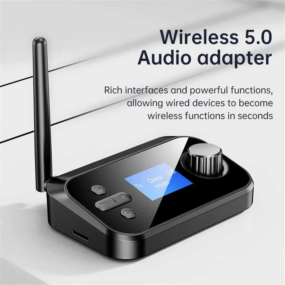 C41 Wireless Audio Adapter Bluetooth-compatible 5.0 Transmitter Receiver for TV / PC Home Streaming Stereo System, Support TF Card Playback - 2