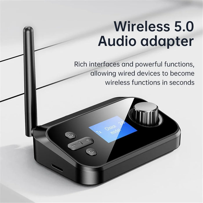 C41 Wireless Audio Adapter Bluetooth-compatible 5.0 Transmitter Receiver for TV / PC Home Streaming Stereo System, Support TF Card Playback - 2