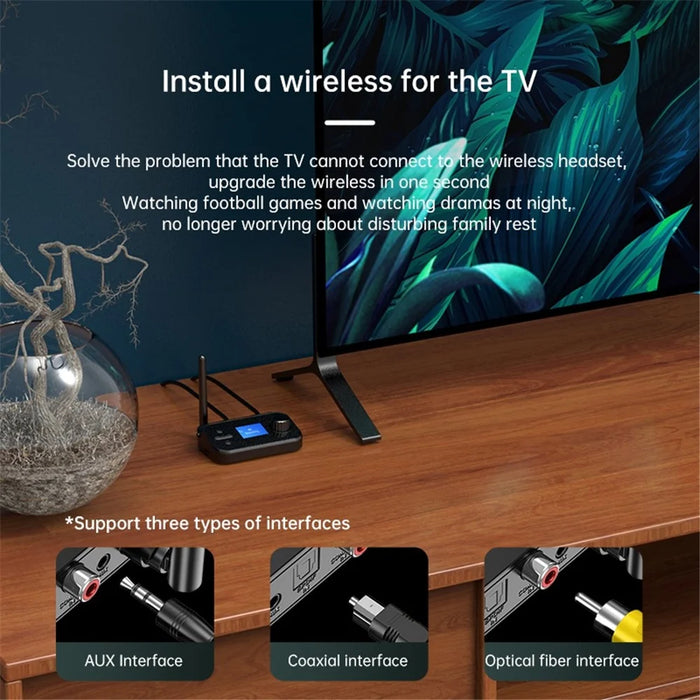 C41 Wireless Audio Adapter Bluetooth-compatible 5.0 Transmitter Receiver for TV / PC Home Streaming Stereo System, Support TF Card Playback - 6