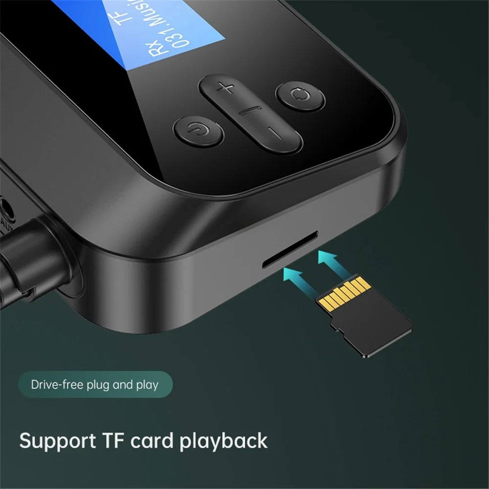 C41 Wireless Audio Adapter Bluetooth-compatible 5.0 Transmitter Receiver for TV / PC Home Streaming Stereo System, Support TF Card Playback - 7