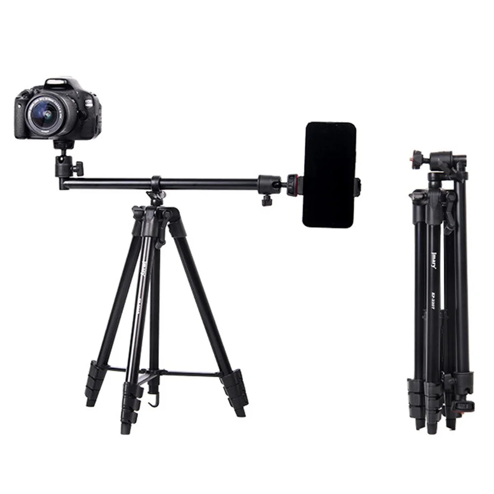JMARY KP-2207 Tripod Stand 4 Sections Adjustable Tripod Mount Floor Stand with Camera Phone Holder for SLR Camera, Smartphone - 1