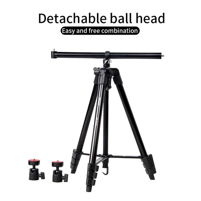 JMARY KP-2207 Tripod Stand 4 Sections Adjustable Tripod Mount Floor Stand with Camera Phone Holder for SLR Camera, Smartphone - 4