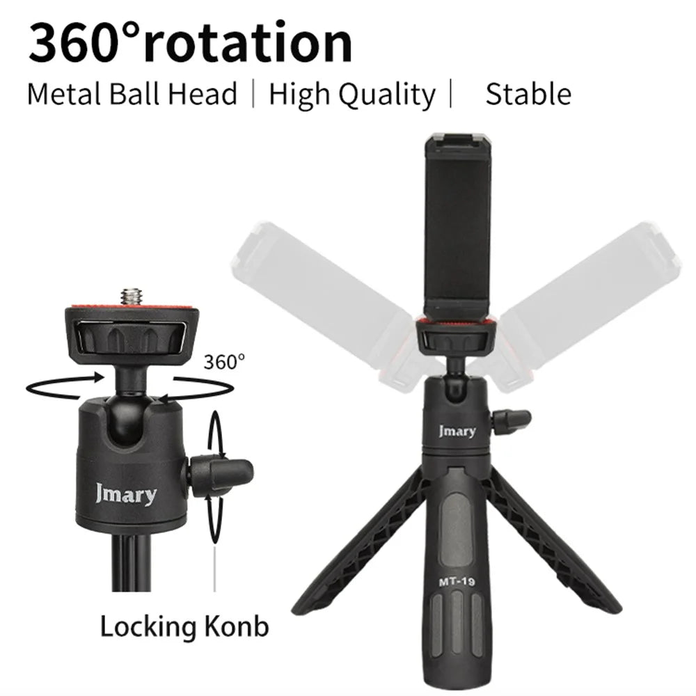JMARY MT19 Portable Mini Extendable Selfie Stick Camera Mobile Phone Holder Live Streaming Tripod Desktop Stand - 5