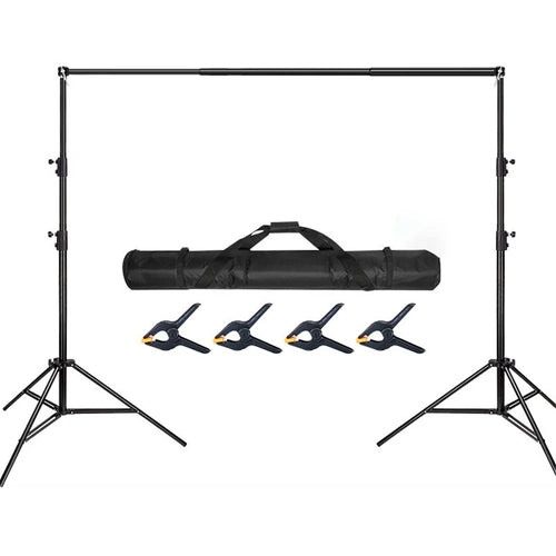2x3m Telescopic Adjustable Backdrop Stand Photography Backdrop Aluminum Alloy Support Stand Kit for Photo Video Studio - 1