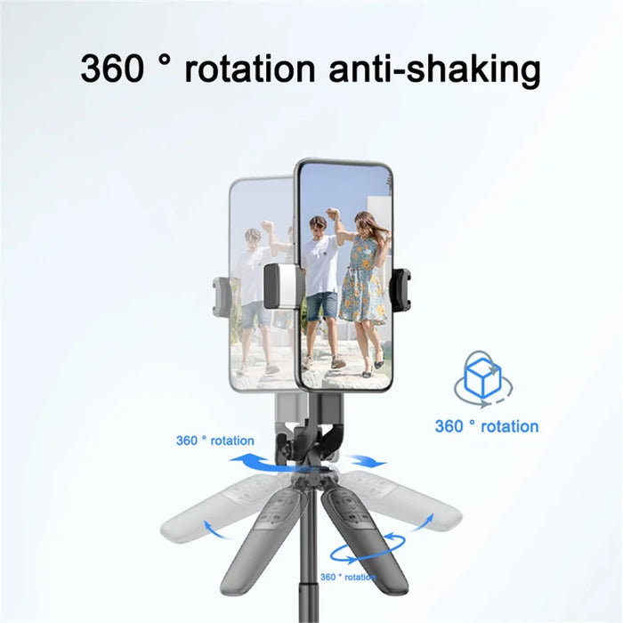 A66 1.6m Extendable Tripod Stand Portable Phone Stand Stable Selfie Stick Tripod with Fill Light and Wireless Remote for iPhone and Android - 3