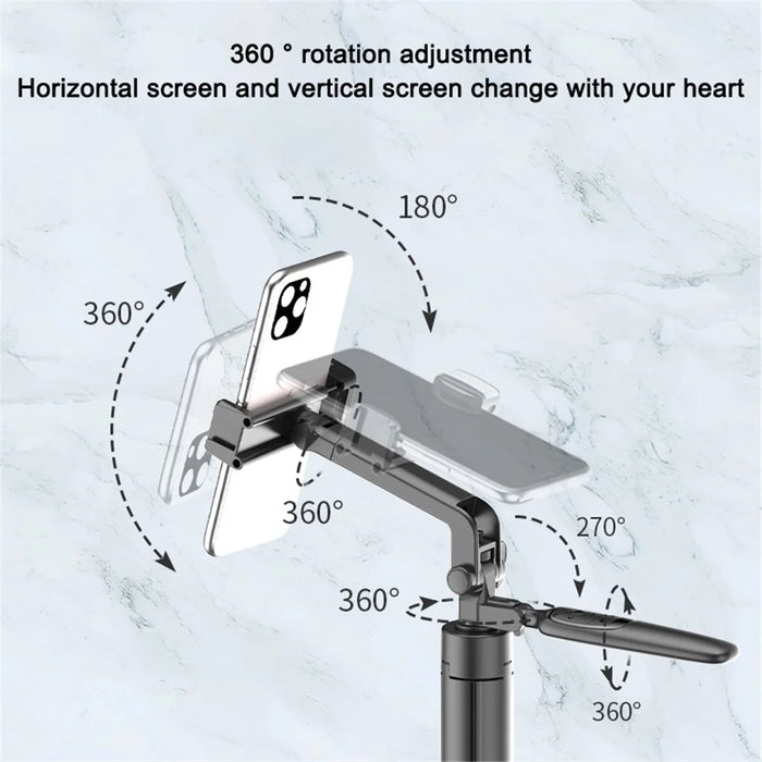 A66 1.6m Extendable Tripod Stand Portable Phone Stand Stable Selfie Stick Tripod with Fill Light and Wireless Remote for iPhone and Android - 4