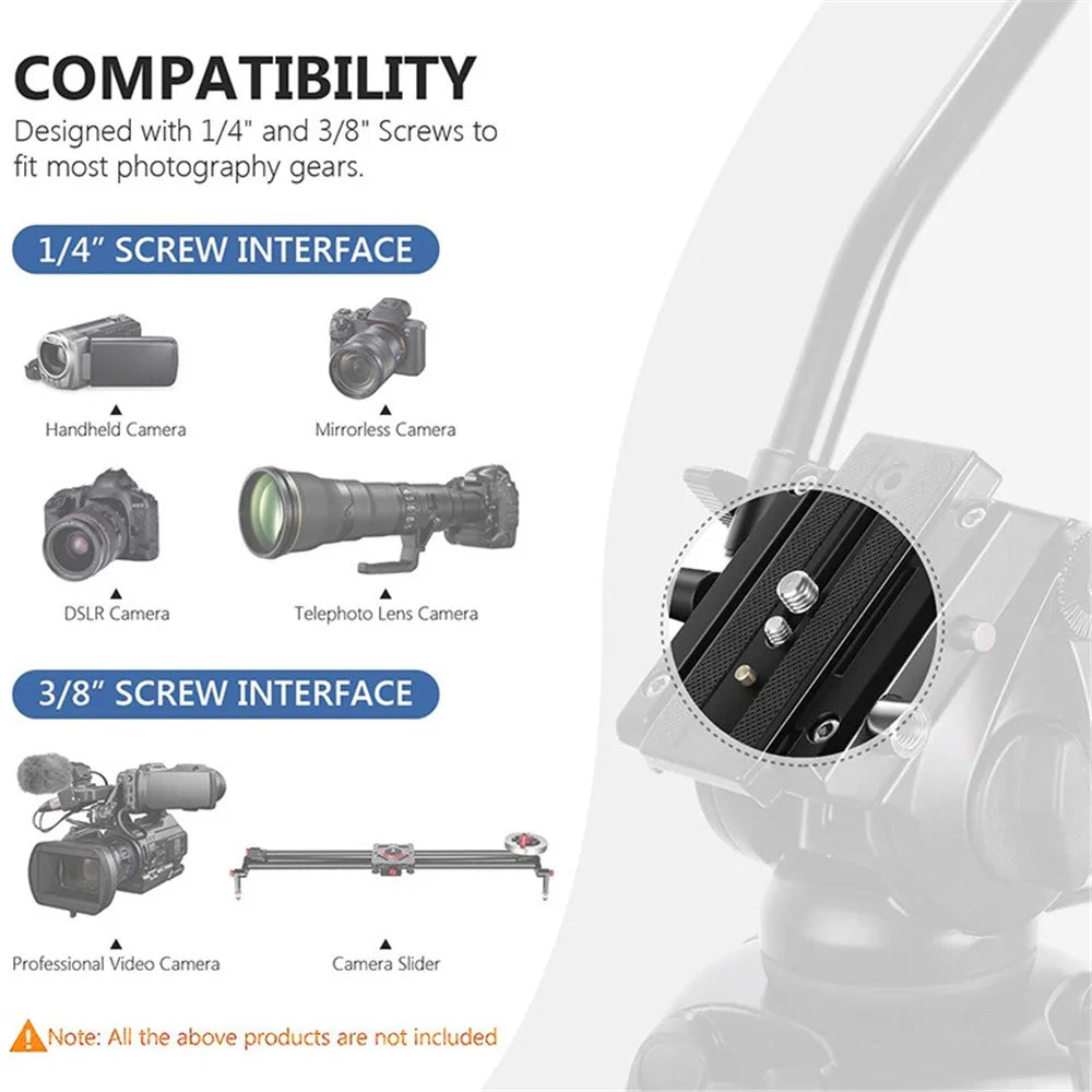 NEEWER NW3500 For Canon / Nikon / Sony Camera Gimbal Quick Release Plate Aluminum Alloy Tripod Stand - 4