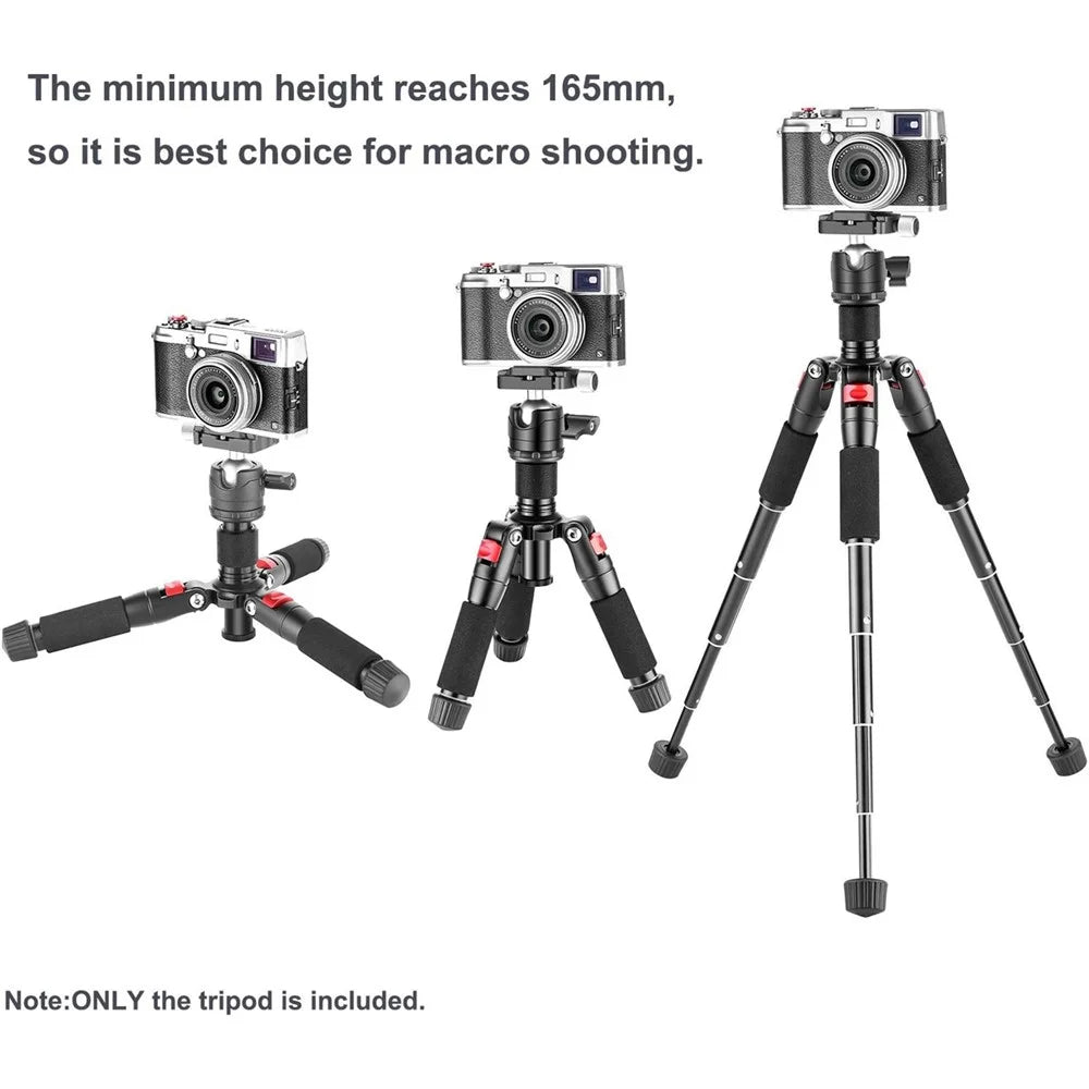 NEEWER M521 Portable Tripod Travel Stand Aluminum Alloy Tabletop Mini Tripod with 360 Degree Ball Head - 5