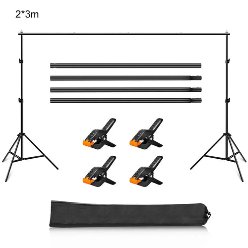 PULUZ PU3110B 1 Set Tripod Stands Backdrop Support Stand Crossbar Clip Kit for Studio Photography - 1