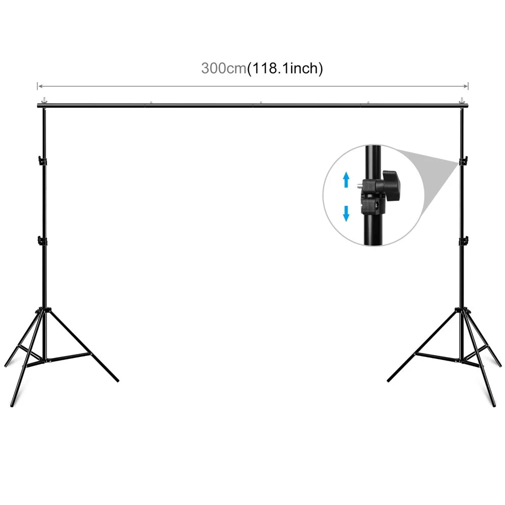 PULUZ PU3110B 1 Set Tripod Stands Backdrop Support Stand Crossbar Clip Kit for Studio Photography - 5