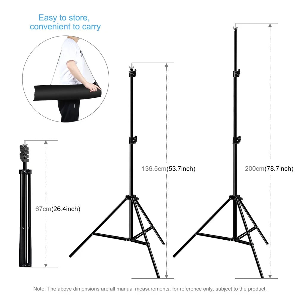PULUZ PU3110B 1 Set Tripod Stands Backdrop Support Stand Crossbar Clip Kit for Studio Photography - 6