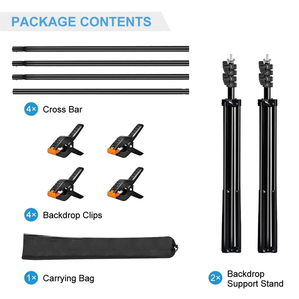 PULUZ PU3110B 1 Set Tripod Stands Backdrop Support Stand Crossbar Clip Kit for Studio Photography - 7
