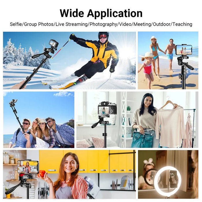 APEXEL APL-JJ070 20"-70" Height Adjustment Tripod Cell Phone Selfie Stick for Video Recording Live Streaming - 5
