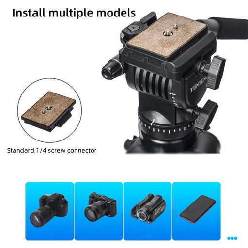 YUNTENG VCT-3000 Camera Tripod 300cm Height Aluminum Alloy Tripod Stand with Phone Clip for Travel / YouTube Video / Photography - 2